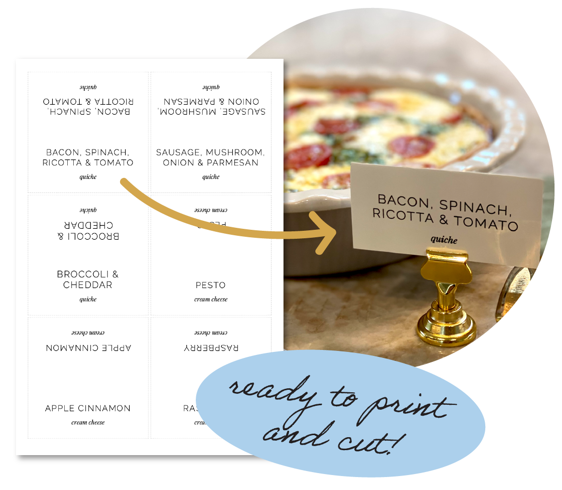 First Event Label Custom printable tent labels & food signs for parties and events ...